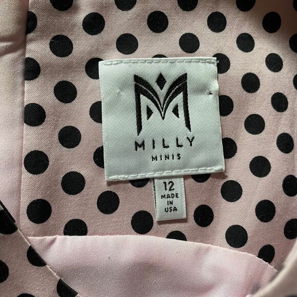 Milly Minis Polka Dot Sheath Sleeveless Dress Kids Sz 12 - Picture 3 of 10